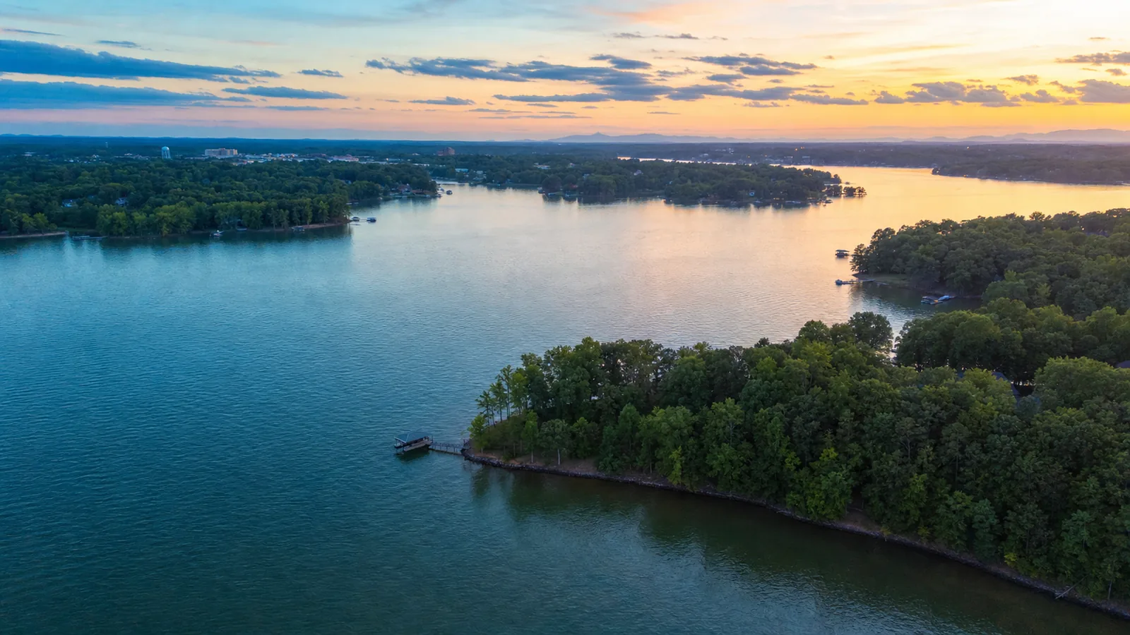 Lake Norman at sunset near Mooresville, North Carolina