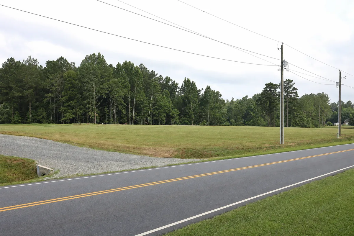 Graded road frontage on a development parcel